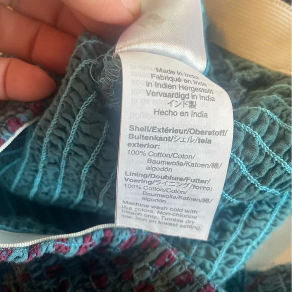 J. Crew Blue Smocked Bubble Midi Skirt - Picture 8 of 9